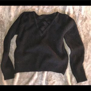 Black reversible sweater